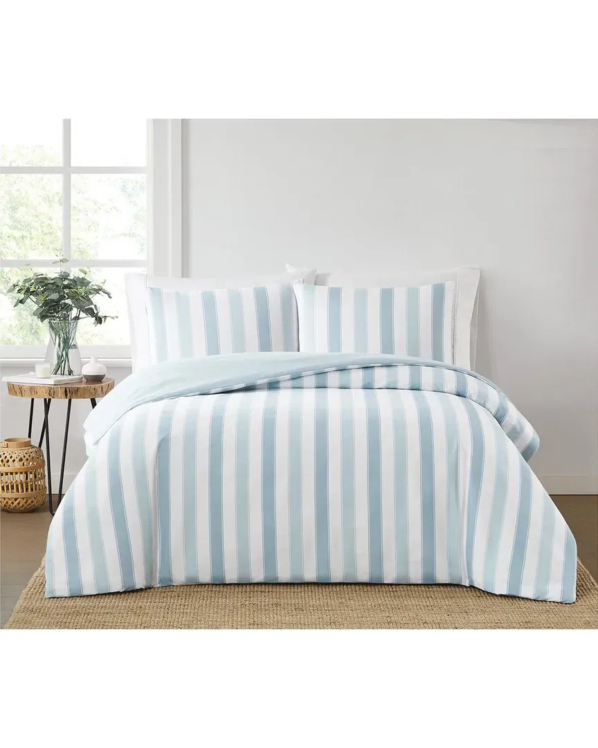 Aiden Stripe Comforter Set - Blue, Microfiber