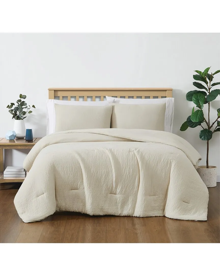 Cozy Gauze Comforter Set - Beige, Polyester image