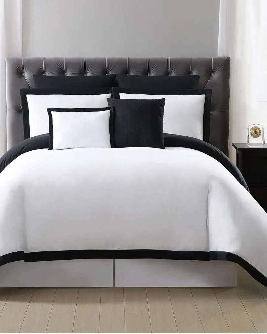 Everyday Hotel Border 7pc Duvet Set - Black image