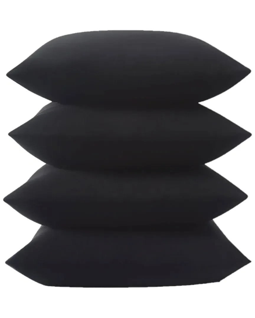 Everyday Pack of 4 Pillowcases - Black, Microfiber