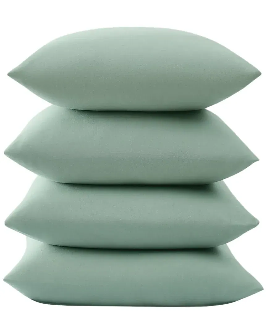 Everyday Pack of 4 Pillowcases - Green, Microfiber