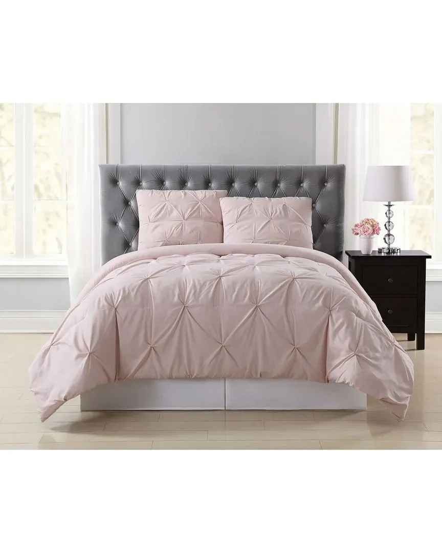 Everyday Pleated Comforter Set with Removable Cover - Blush