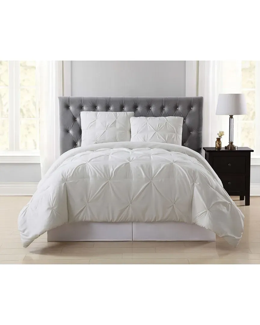 Everyday Pleated Comforter Set with Removable Cover - Ivory
