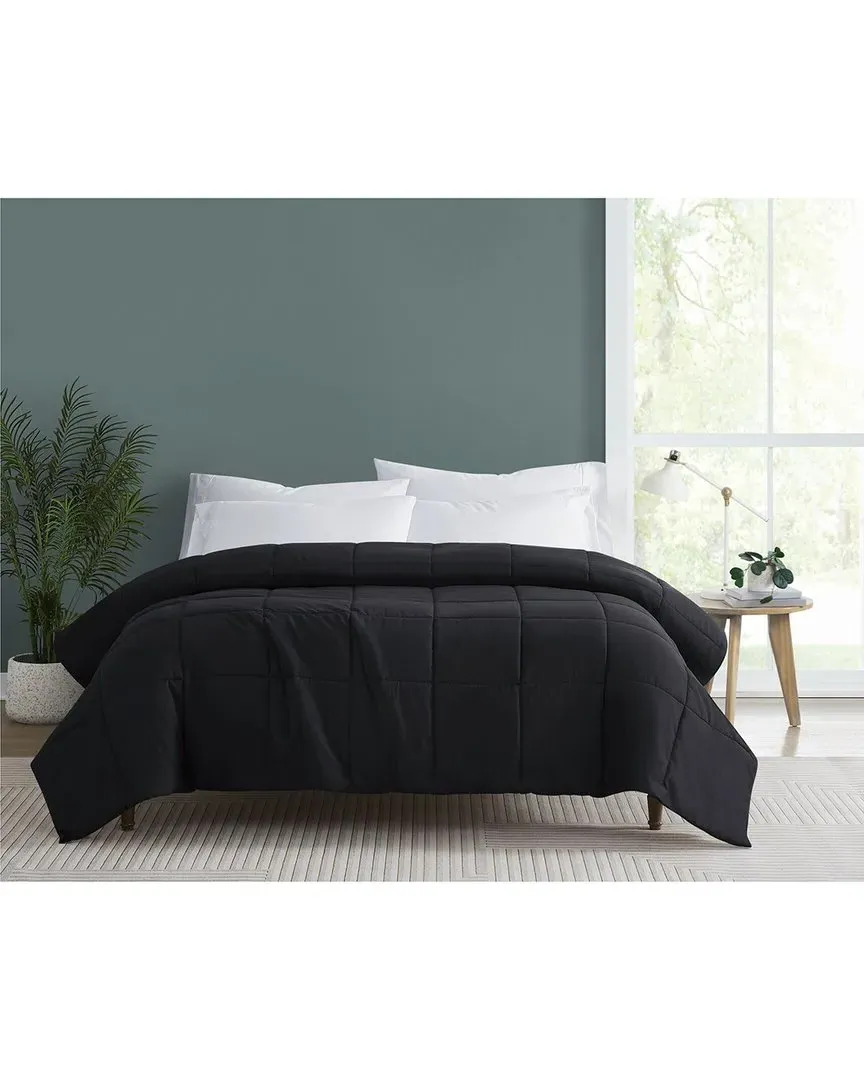 Everyday Solid Down-Alternative Blanket - Black, Microfiber image