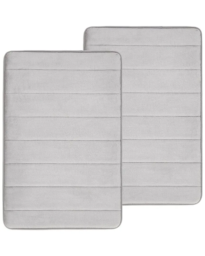 Memory Foam Bath Rug Set of 2 - Grey, Flannel Polyester image