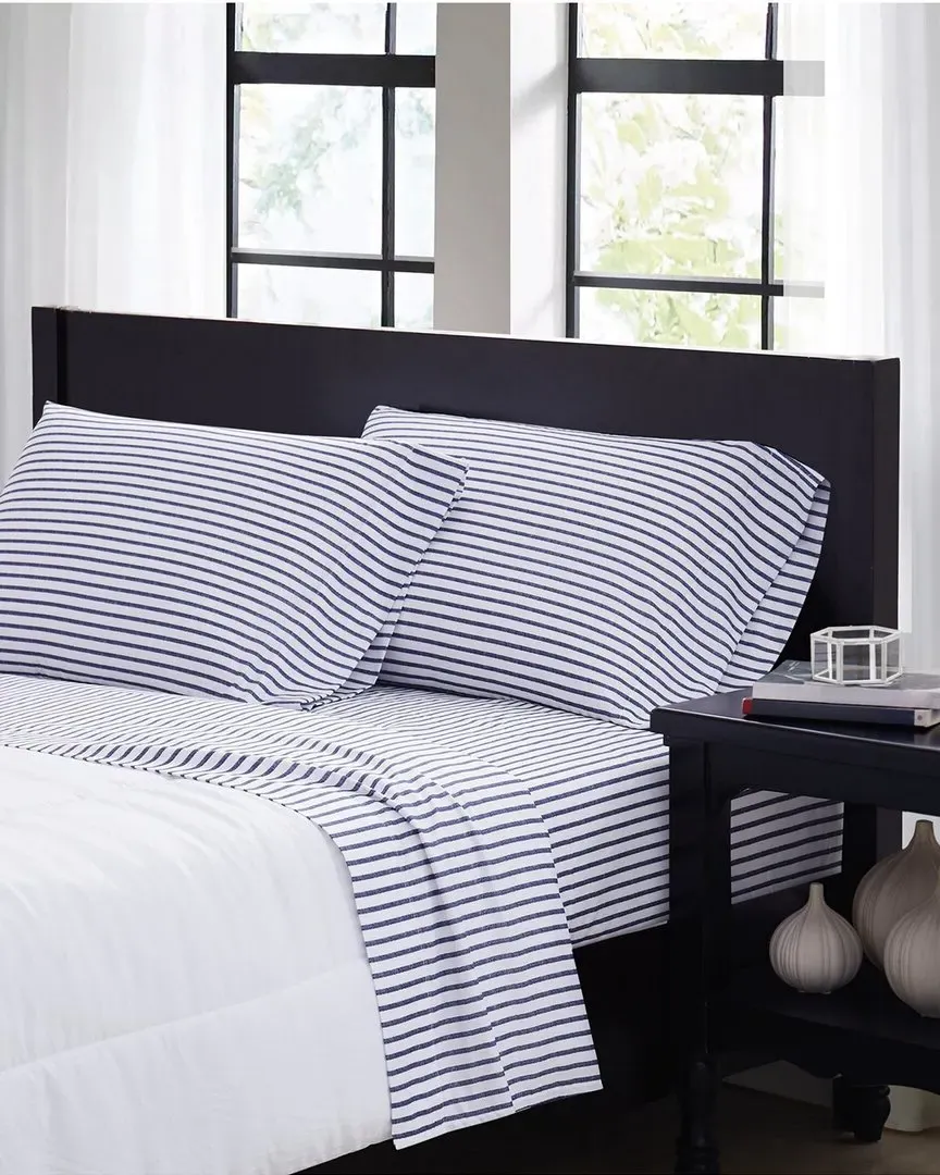 Pinstripe Sheet Set - White, Polyester