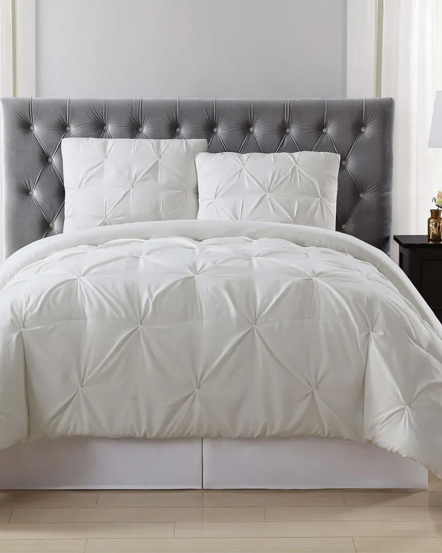 Pleated Duvet Set - Ivory, Microfiber