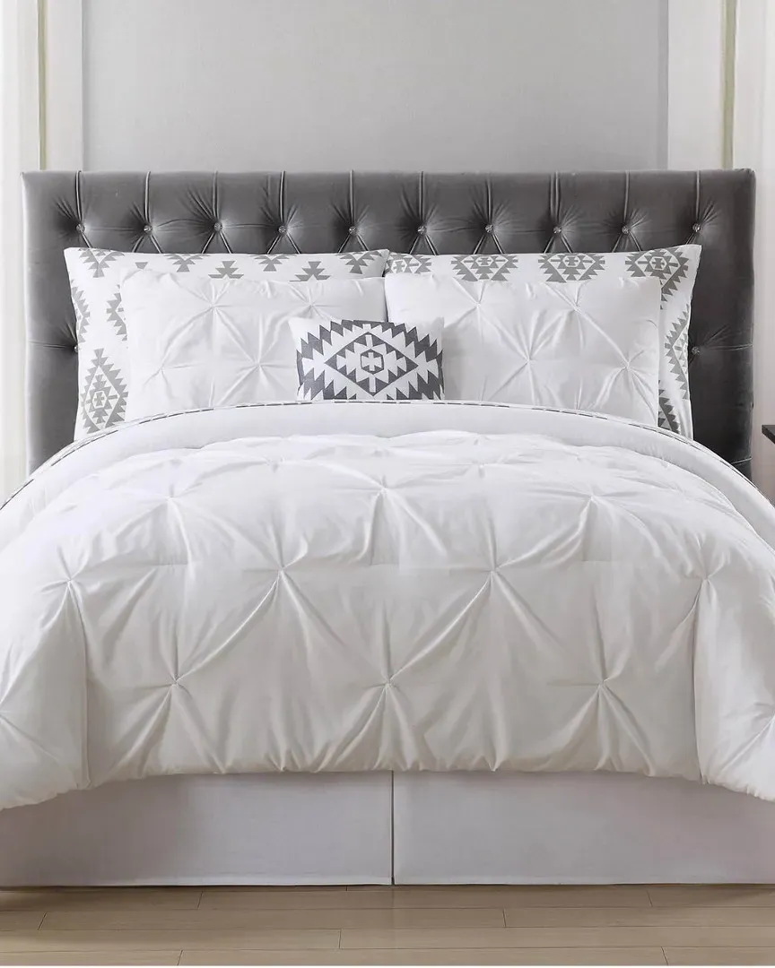 Pueblo Pleated Bed in a Bag - White, Microfiber