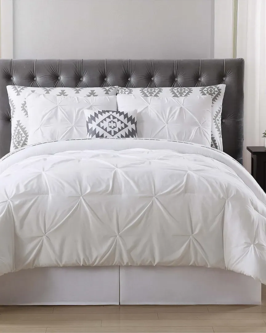 Pueblo Pleated Comforter Set - White, Microfiber image