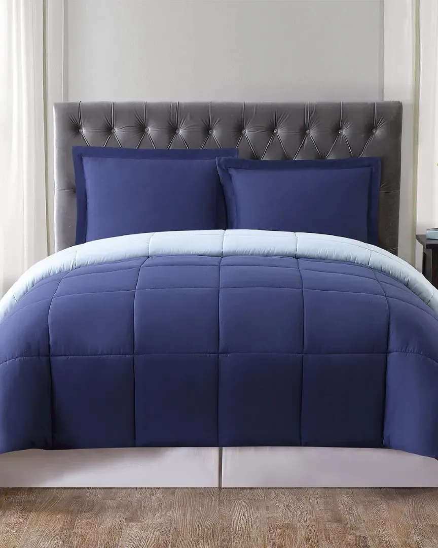 Reversible Comforter Set - Navy, Microfiber image