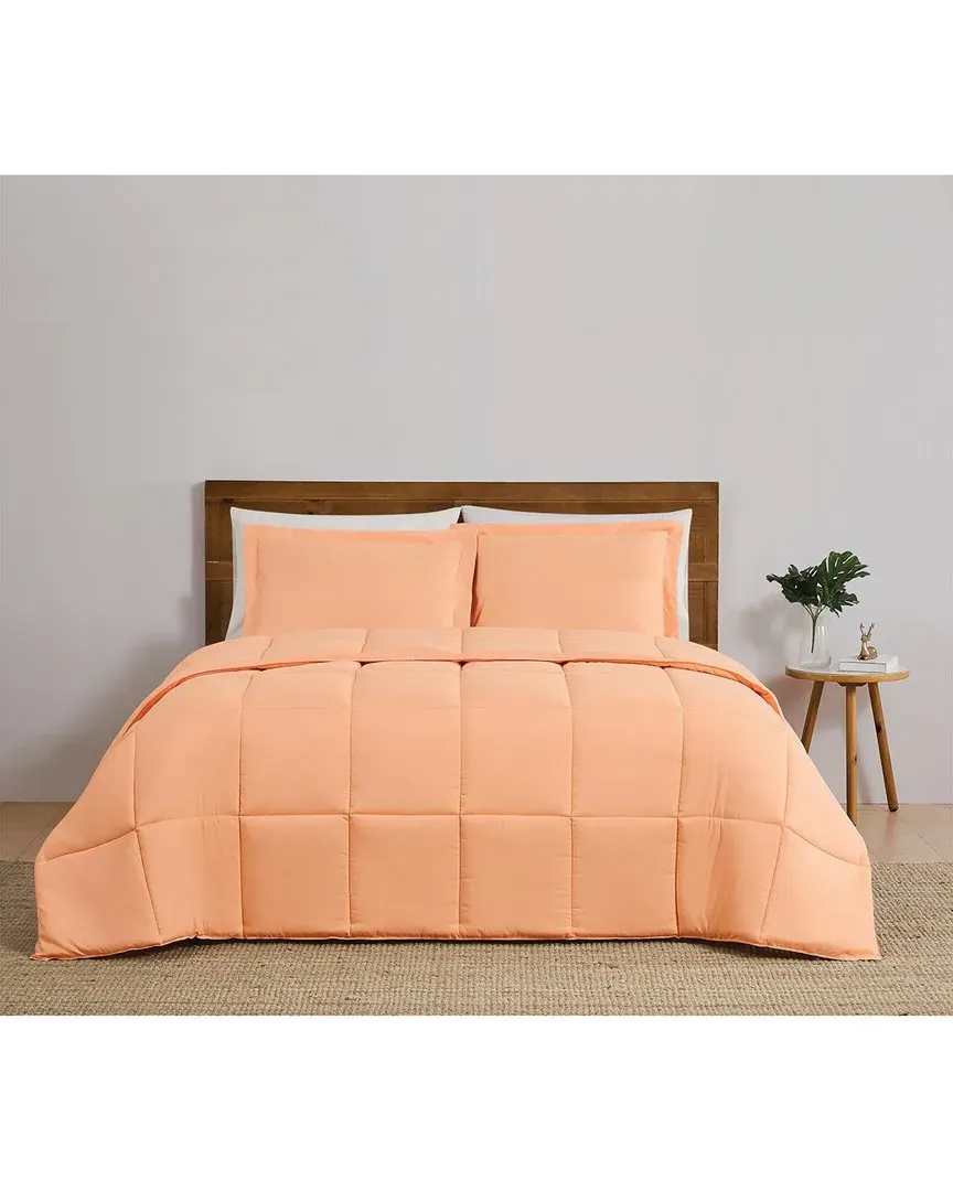 Reversible Comforter Set - Peach, Microfiber