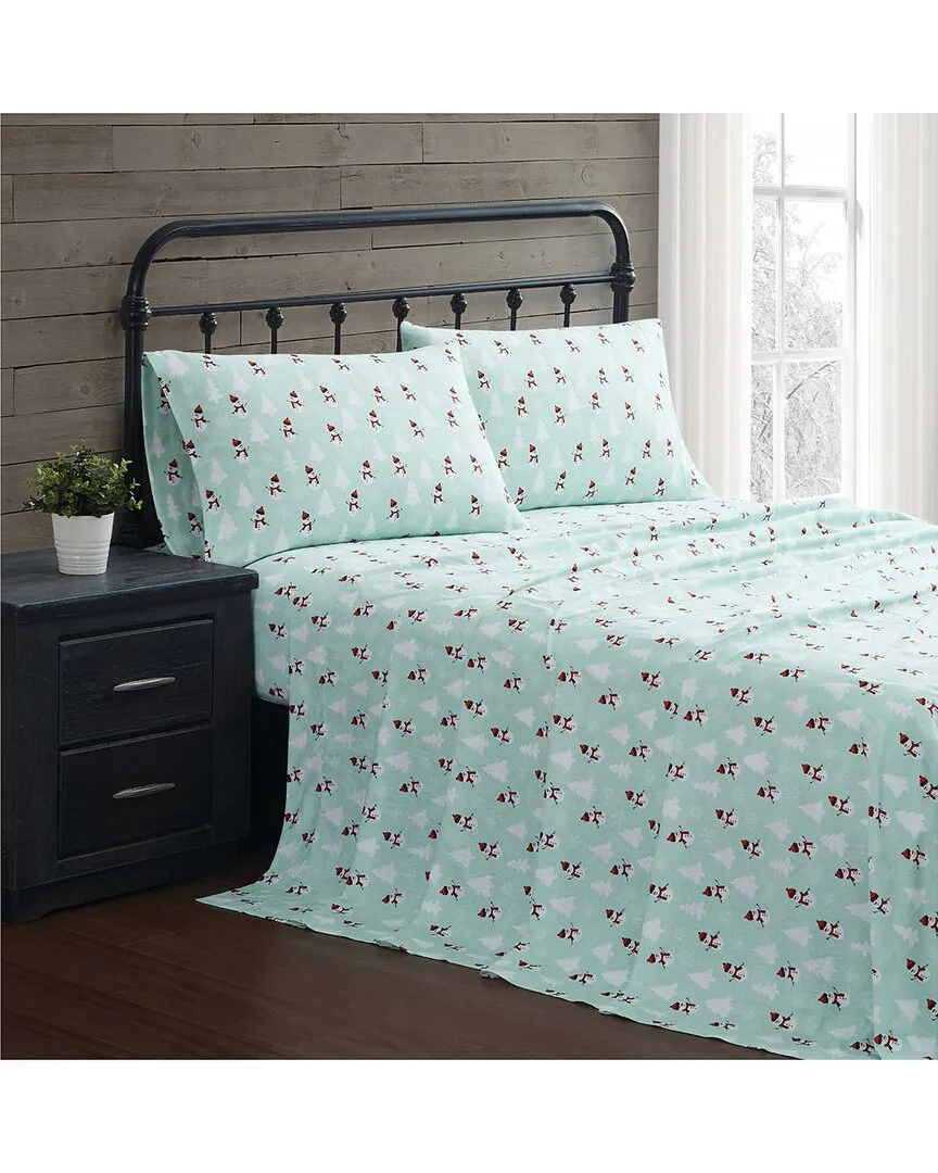 Snowman Wonderland Flannel Sheet Set - Cotton