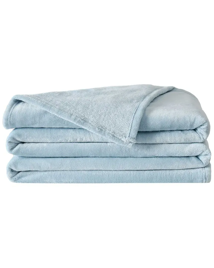 Velvet Plush Family Blanket - Light Blue, Polyester