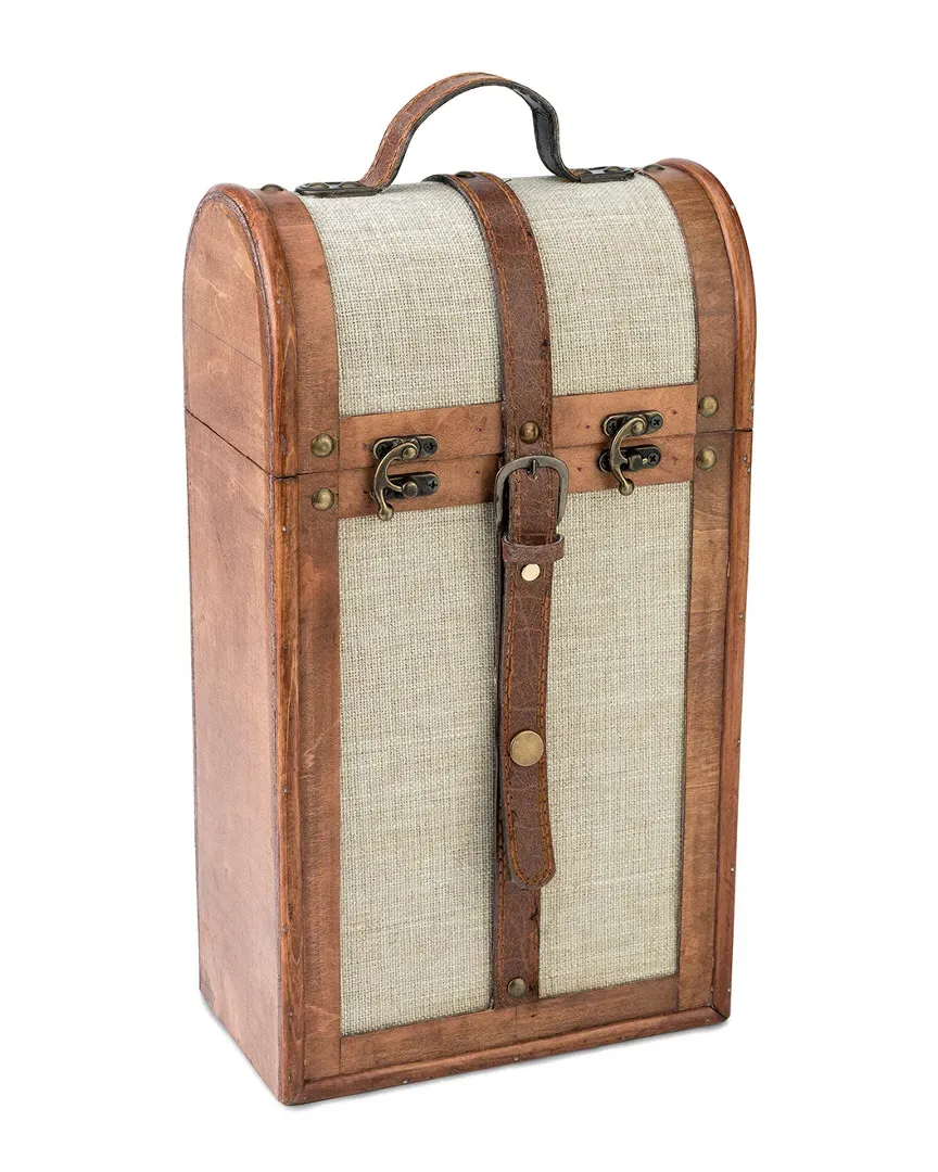 2 Bottle Vintage Trunk Wine Box - Wood