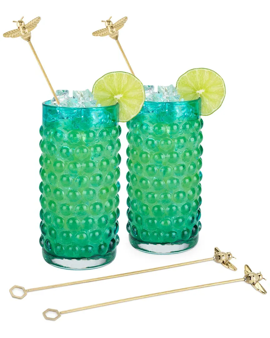 Bumble Bee Stir Sticks Set of 4 - Gold, Stainless Steel image