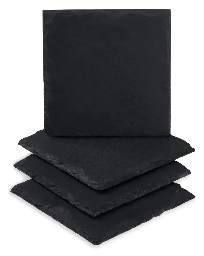 Square Slate Coasters Set of 4 - Black image