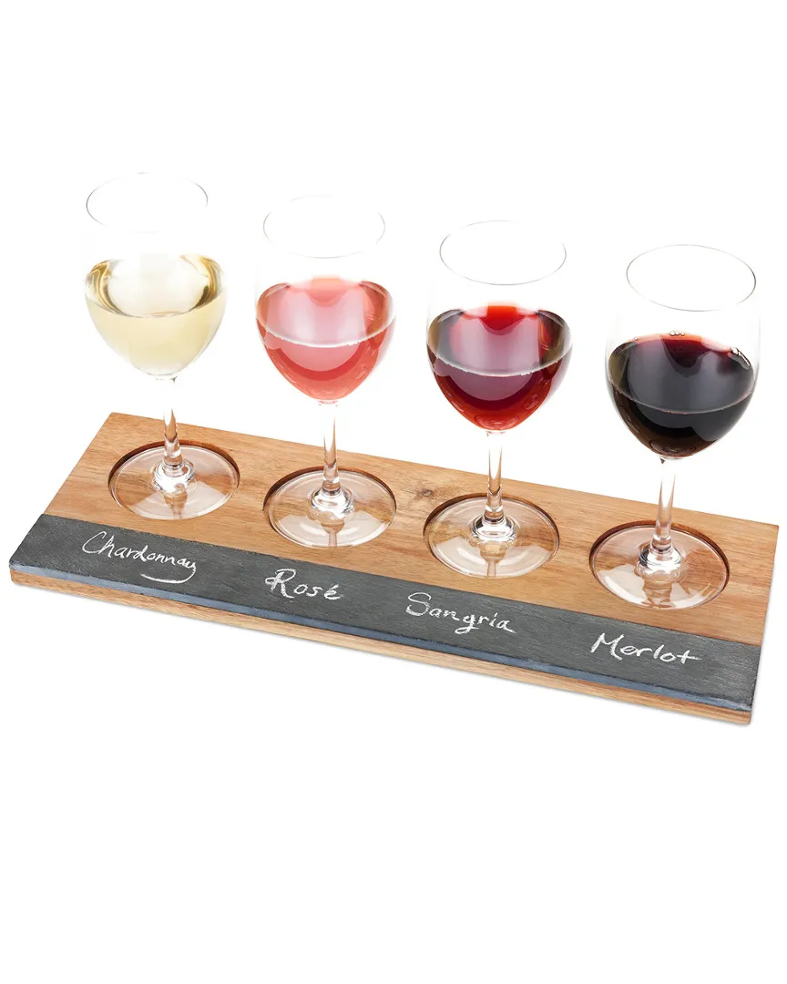 Wine Flight Board - Slate, Acacia Wood image