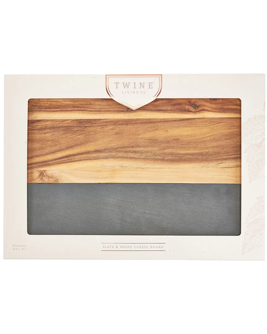 Wood Serving Board with Slate - Acacia