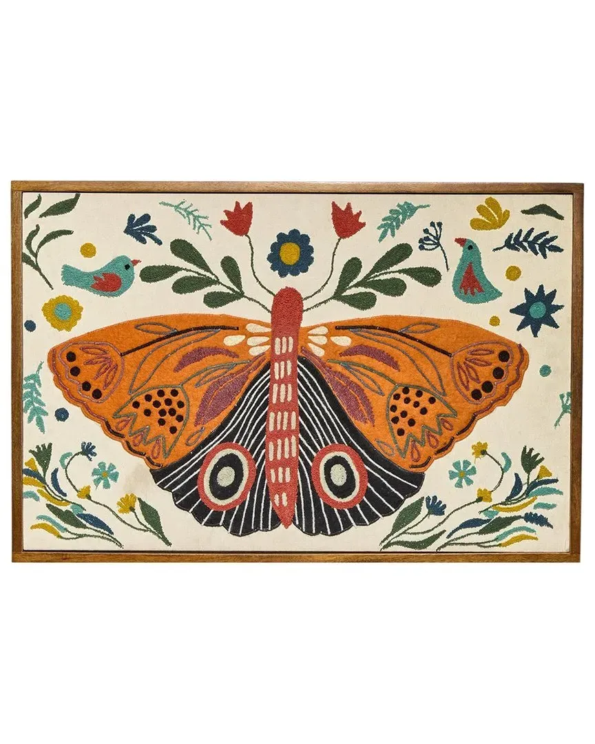 Handcrafted Butterfly Embroidered Wall Art - Multicolor, Felt