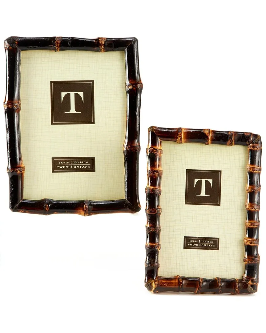 Set of 2 Bamboo Photo Frames - Beige image