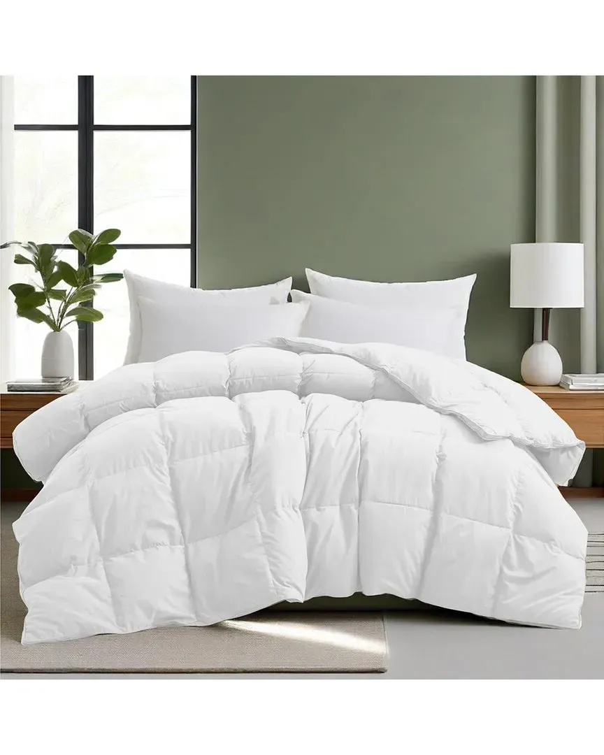 All-Season Feather Down Gusseted Comforter Duvet Insert - White image