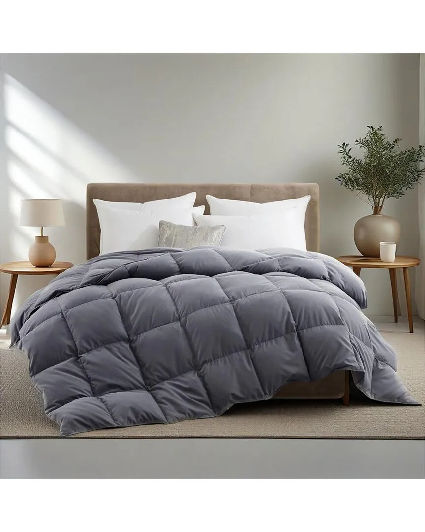 All-Season Goose Down Feather Comforter - Dark Grey image