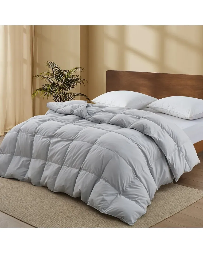 All-Season Goose Down Feather Comforter - Light Grey