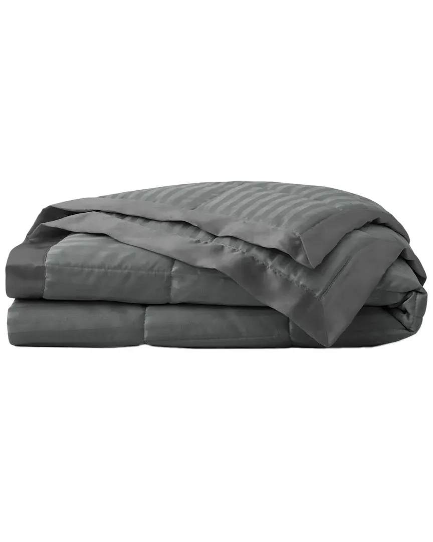 All Seasons Down Alternative Bed Blanket with Satin Trim - Black image