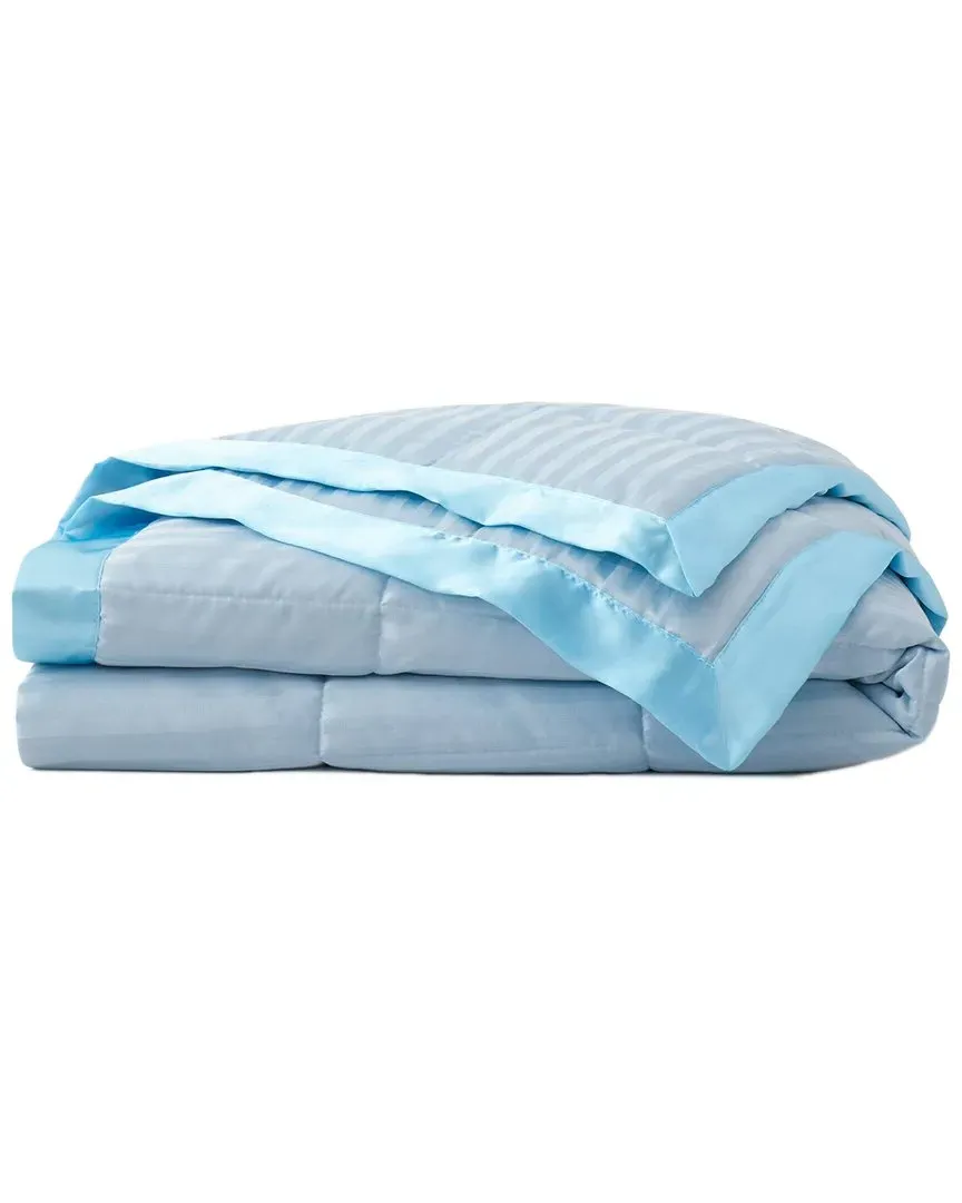 All Seasons Down Alternative Bed Blanket with Satin Trim - Blue