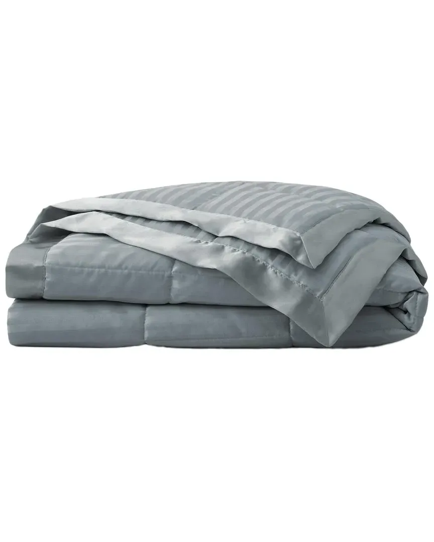 All Seasons Down Alternative Bed Blanket with Satin Trim - Dark Gray