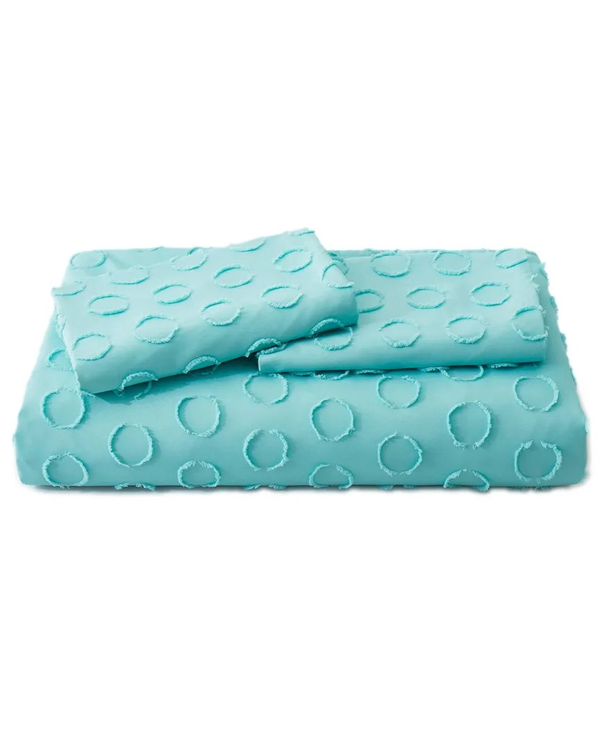 Clipped Jacquard Geometric Duvet Cover Set - Teal