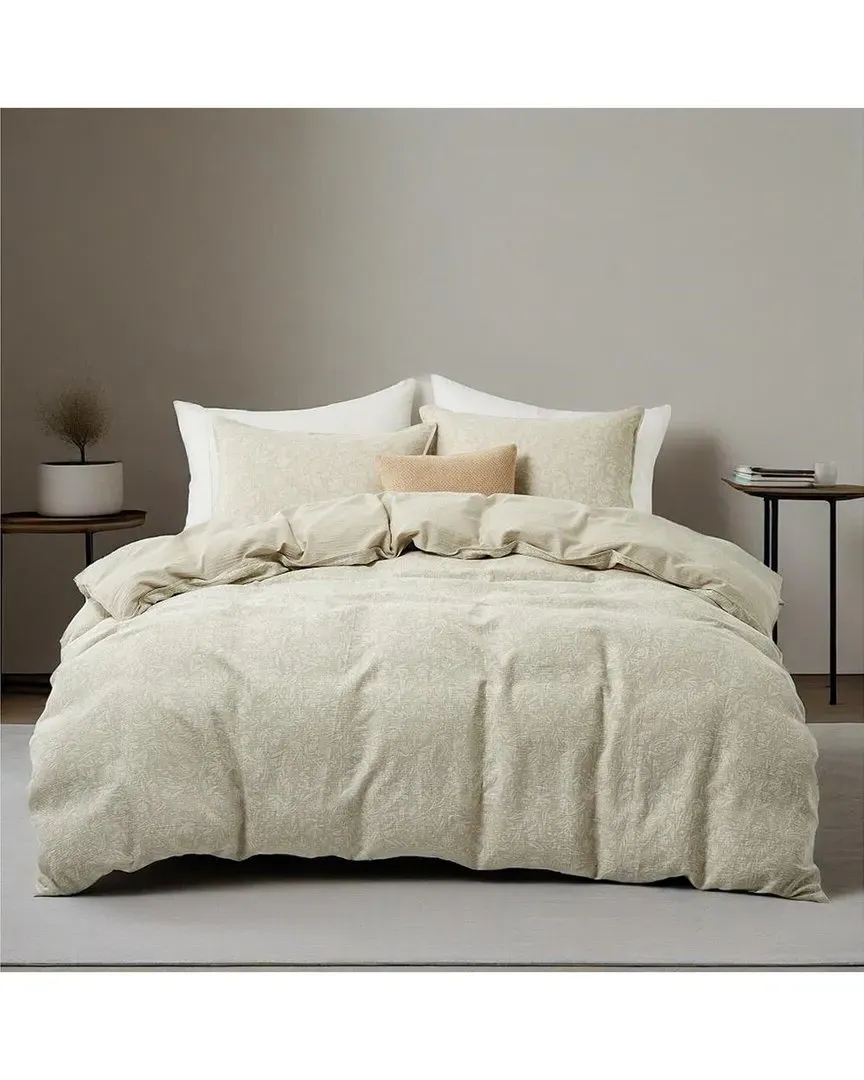 Floral Jacquard Linen-Blend Duvet Cover Set image