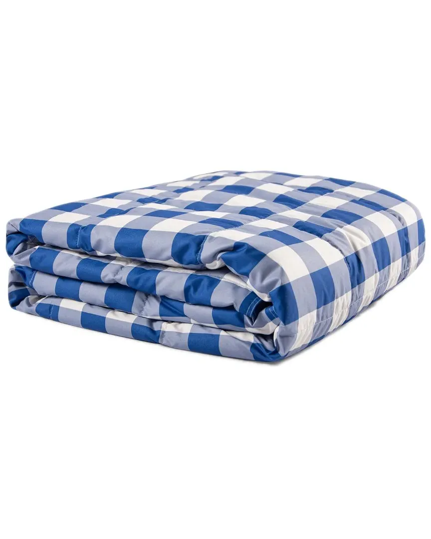 Unikome Plaid Down Feather Throw Blanket - White image