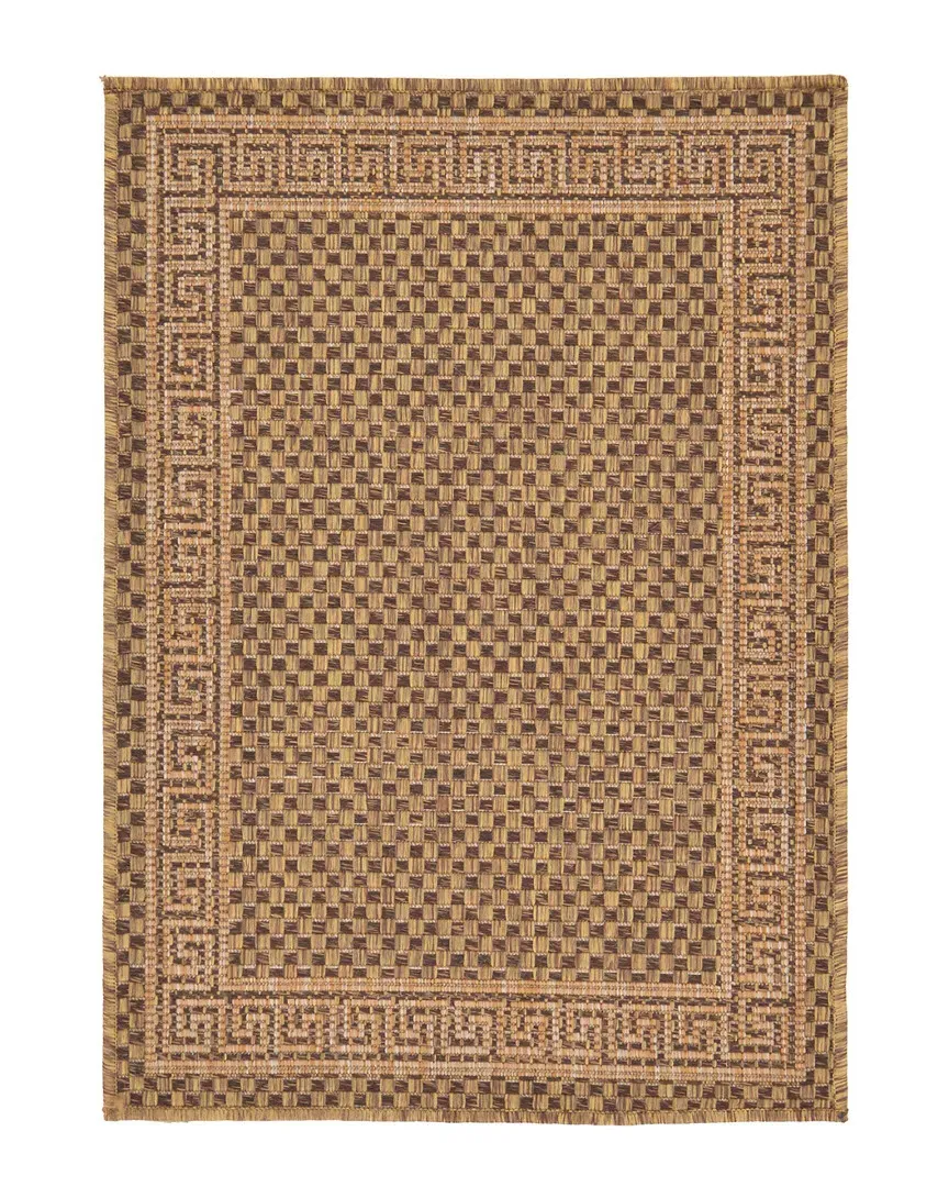 Greek Key Indoor/Outdoor Rug - Brown, Polypropylene