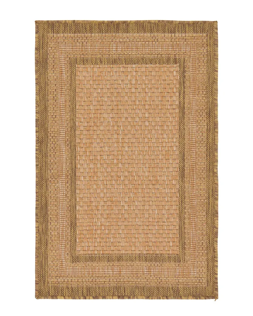 Multi Border Indoor/Outdoor Rug - Light Brown, Polypropylene