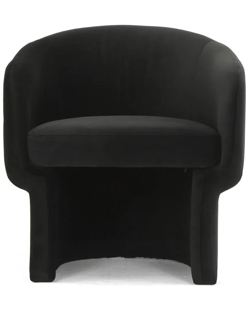 Metro Jessie Barrel Accent Chair - Black, Velvet image