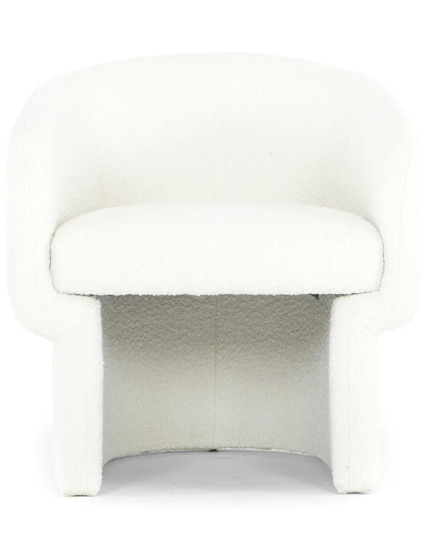 Metro Jessie Barrel Accent Chair - White, Boucle