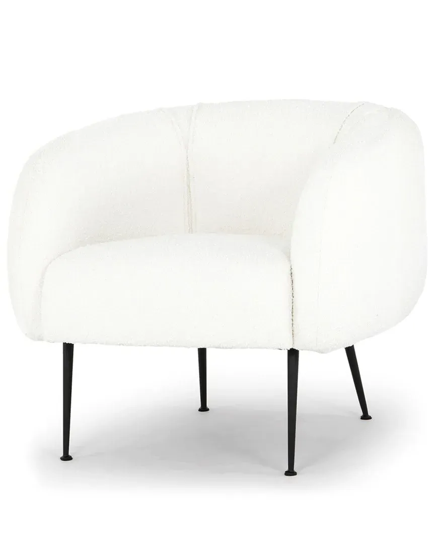 Metro Sepli Accent Chair - White, Boucle