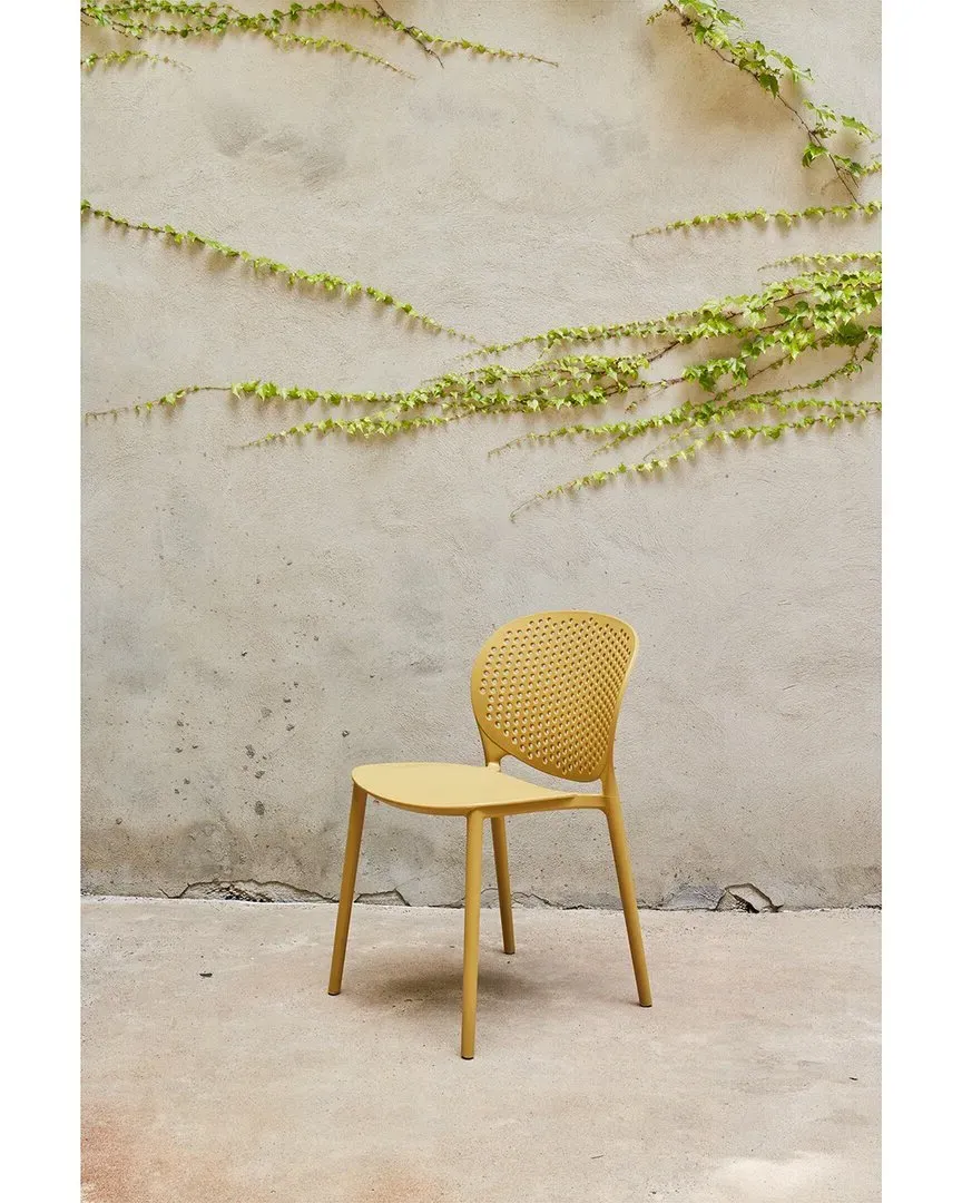 Metro Set of 4 Bailey Side Chairs - Yellow, Polypropylene