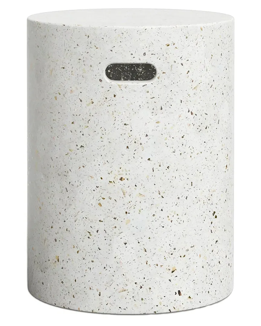 Mixx Cylinder Stool - White, Concrete