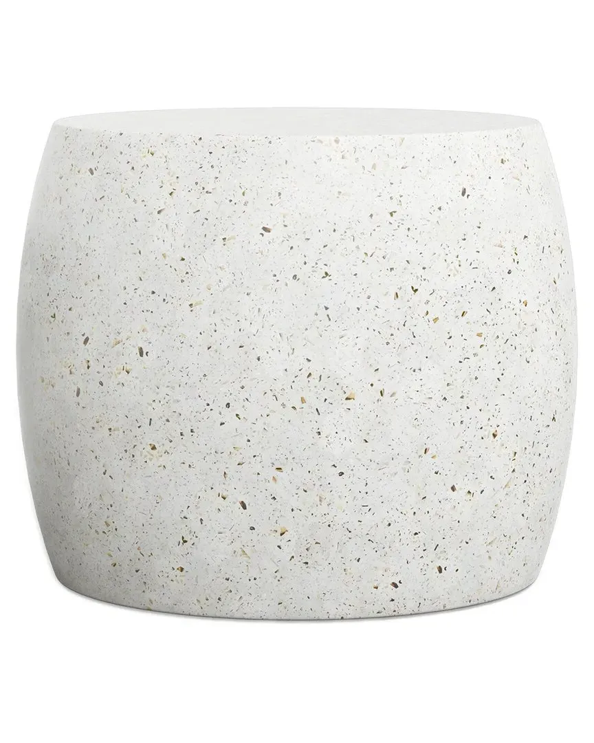 Mixx Pebble End Table - White, Concrete