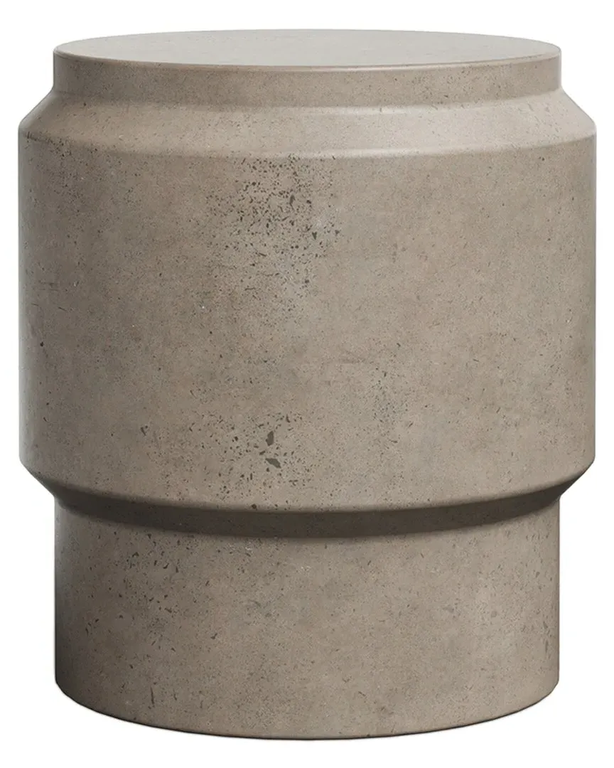 Mixx Round Barrel Stool - Grey, Concrete