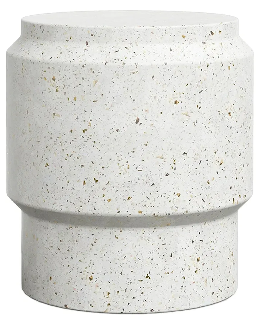Mixx Round Barrel Stool - White, Concrete