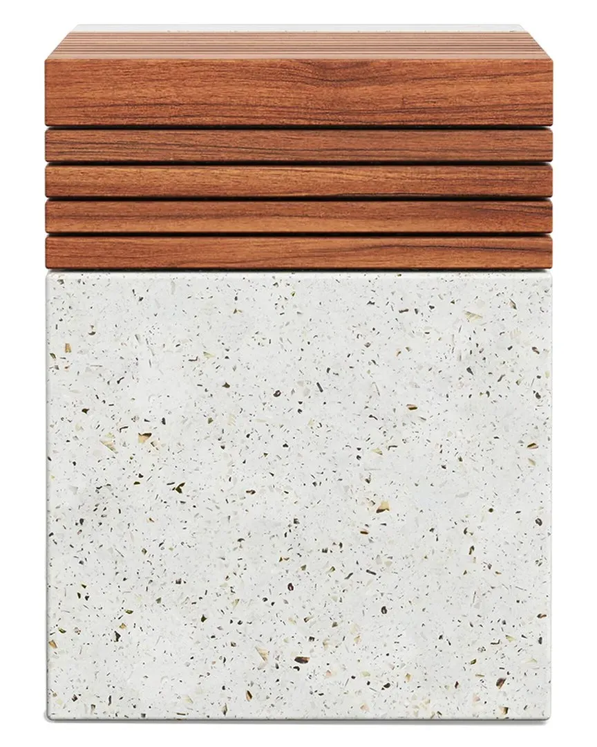 Mixx Stecca Cascata Stool with Storage - White, Concrete