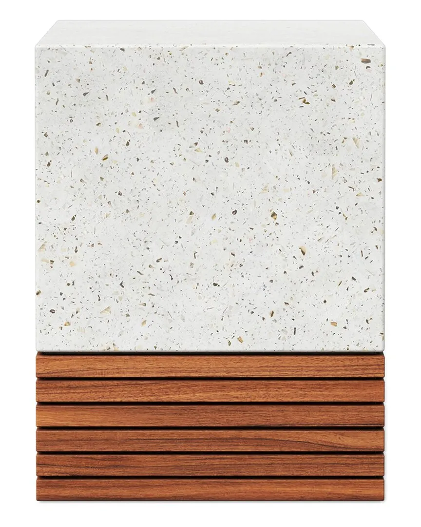 Mixx Stecca Corto Stool - White, Concrete