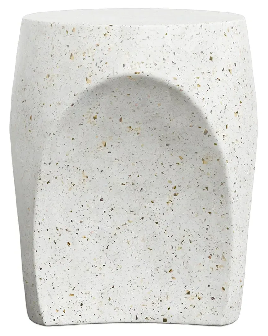 Mixx Thalia Round Stool - White, Concrete image