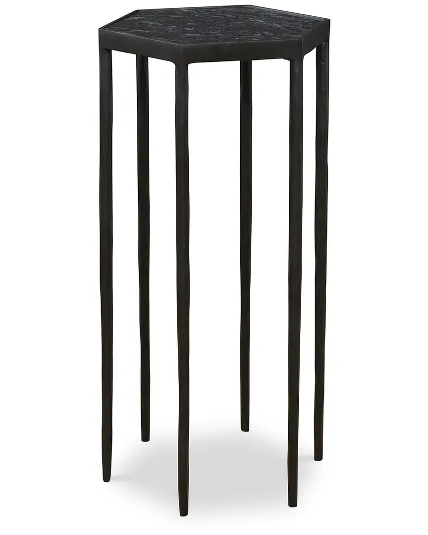 Aviary Hexagonal Accent Table - Black, Marble image