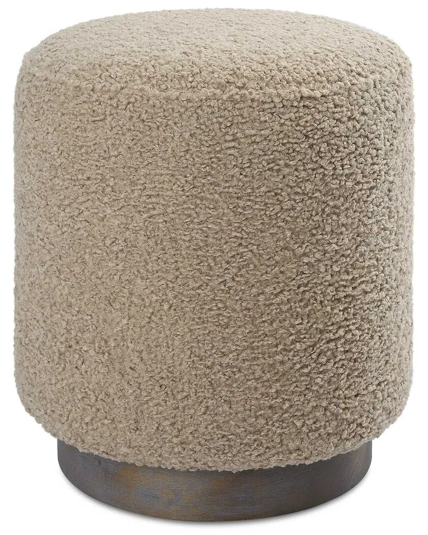 Avila Round Ottoman - Brown, Fabric image