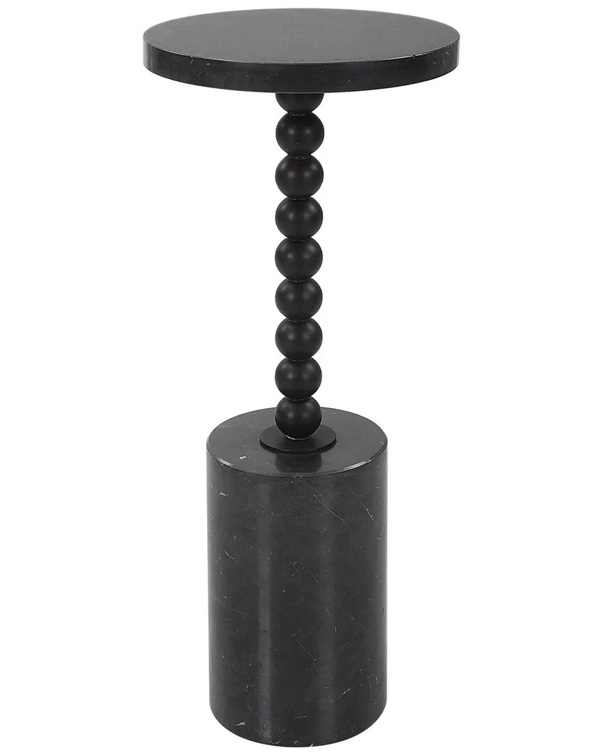 Bead Drink Table - Black Marble