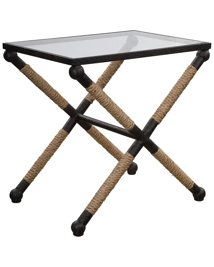 Braddock Coastal Accent Table - Iron, Glass image